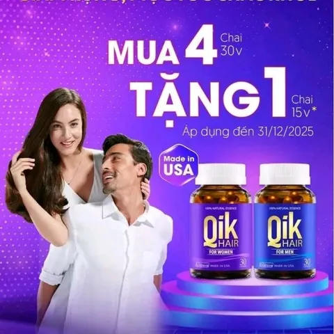 Combo 4 Hộp 30V Qik Hair For Women( QiK Nữ)  tặng 1 Hộp 15V giúp giảm rụng tóc ở nữ giới, giúp tóc mọc nhanh 718472