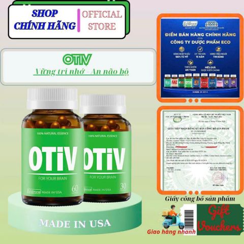 Viên uống OTIV cải Thiện Đau Đầu, Mất Ngủ, Hoạt Huyết Não hộp 60 viên & 30 viên 718477