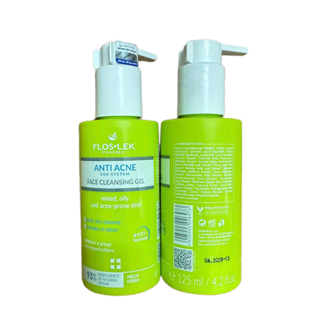 Sữa Rửa Mặt Floslek Chống Mụn – Gel Rửa Mặt Kháng Khuẩn Cho Da Dầu, Giảm Mụn Đầu Đen, Làm Dịu Tổn Thương Da 125ml