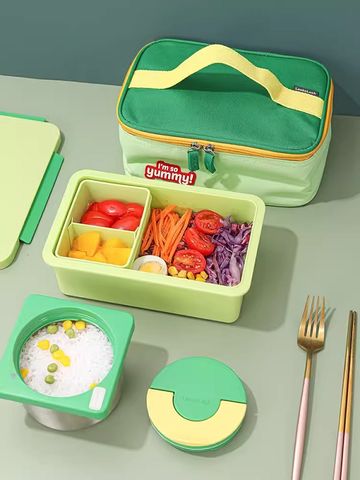 Hộp Cơm Giữ Nhiệt LocknLock Yummy Lunch Box Kèm Túi, Sticker -1450ml
