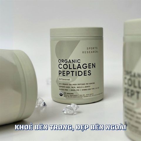 Collagen Sports Research Organic Peptides hỗ trợ da tóc móng 227g