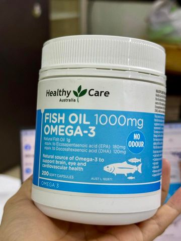Dầu cá Healthy Care Fish Oil 1000mg 200 viên sức khỏe
