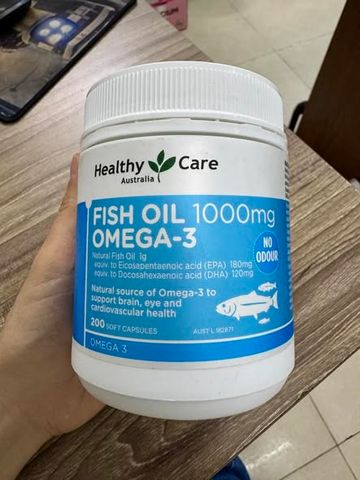 Dầu cá Healthy Care Fish Oil 1000mg 200 viên sức khỏe