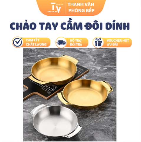 Chảo phong cách Hàn Quốc, Tay cầm đôi dính liền cao cấp (TV1556)