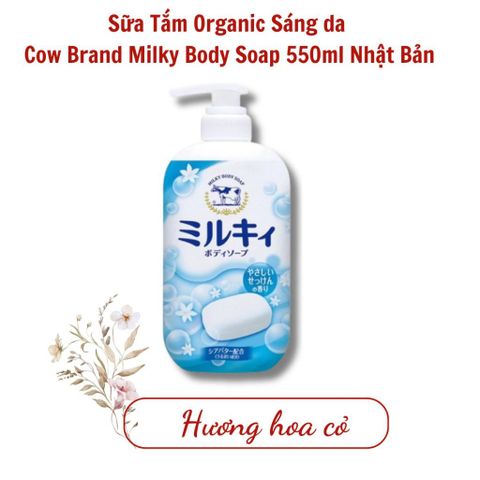 Sữa Tắm Mịn Da Sáng Da Chiết Xuất Sữa Bò Tươi Cow Milky Body Soap Nhật Bản 500ml
