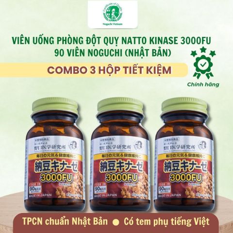Viên Uống Hỗ Trợ Ngừa Tai Biến Đột Quỵ Natto Kinase Noguchi Nhật Bản 3000FU (Hộp 90 Viên) Date 1/2027