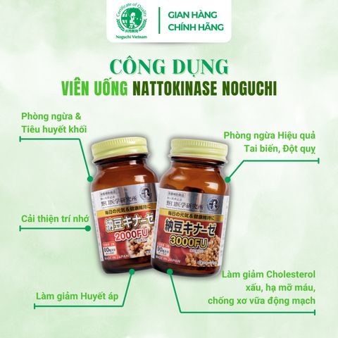 TPBVSK Viên Uống Hỗ Trợ Ngừa Tai Biến Đột Quỵ Natto Kinase Noguchi Nhật Bản (Date T1.2027)