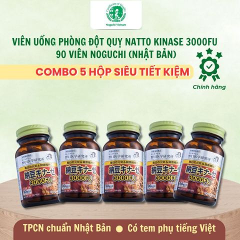 Viên Uống Hỗ Trợ Ngừa Tai Biến Đột Quỵ Natto Kinase Noguchi Nhật Bản 3000FU (Hộp 90 Viên) Date 1/2027