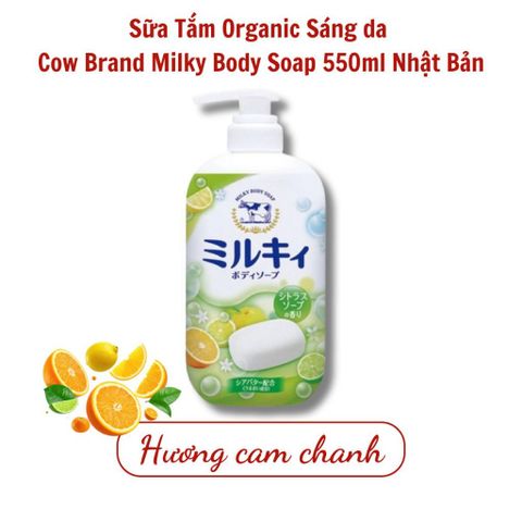 Sữa Tắm Mịn Da Sáng Da Chiết Xuất Sữa Bò Tươi Cow Milky Body Soap Nhật Bản 500ml