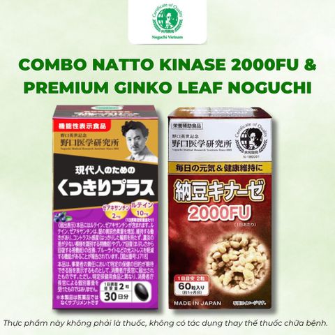 Combo Natto Kinase 2000FU & Blueberry Lutein Noguchi Nhật Bản – Hỗ Trợ Chăm Sóc Sức Khỏe & Mắt