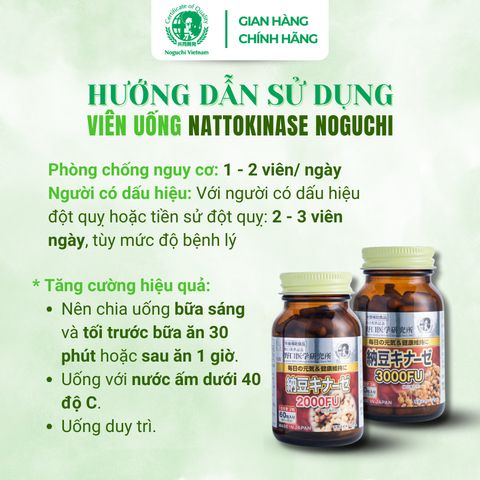 TPBVSK Viên Uống Hỗ Trợ Ngừa Tai Biến Đột Quỵ Natto Kinase Noguchi Nhật Bản (Date T1.2027)