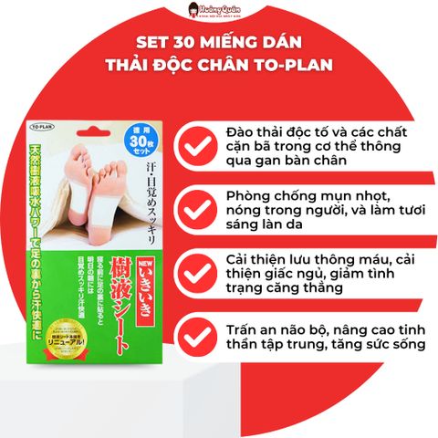 Miếng Dán Thải Độc Chân Kenko To Plan Foot Sheet Nhật Bản Hộp 30 Miếng