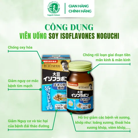 Viên Uống Bổ Xương Khớp Soy Isoflavones Noguchi 90 viên Nhật Bản