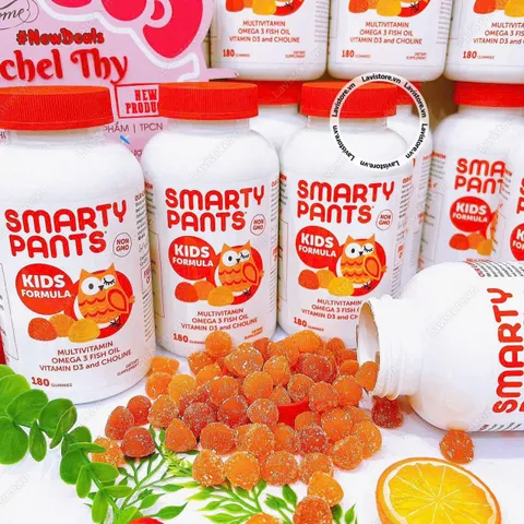 [ Hàng Mỹ ] Kẹo Dẻo Vitamin Tổng Hợp SmartyPants Kids Formula Multivitamin Omega 3, Vitamin D3 & Choline cho bé từ 4y