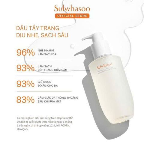 Dầu Tẩy Trang Dịu Nhẹ Sulwhasoo Gentle Cleansing Oil - Dầu Làm Sạch Sâu, Chiết Xuất Thảo Mộc Hàn Quốc, Giúp Da Mịn Màng và Tươi Mát