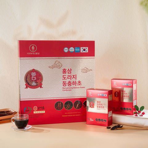 Nước hồng sâm cát cánh đông trùng hạ thảo Hàn Quốc hộp 30 gói x 70ml