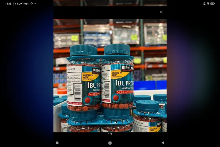  Viên giảm đau hạ sốt Kirkland Signature Ibuprofen 200mg 500 viên của Mỹ