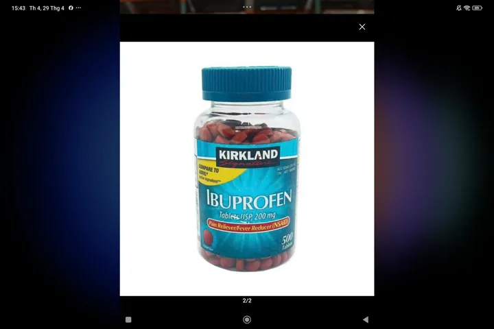  Viên giảm đau hạ sốt Kirkland Signature Ibuprofen 200mg 500 viên của Mỹ