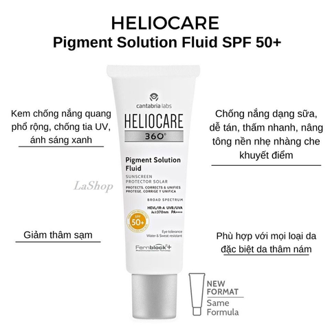(Công Ty) Kem Chống Nắng Heliocare 360° Pigment Solution Fluid SPF50+ 50ml 