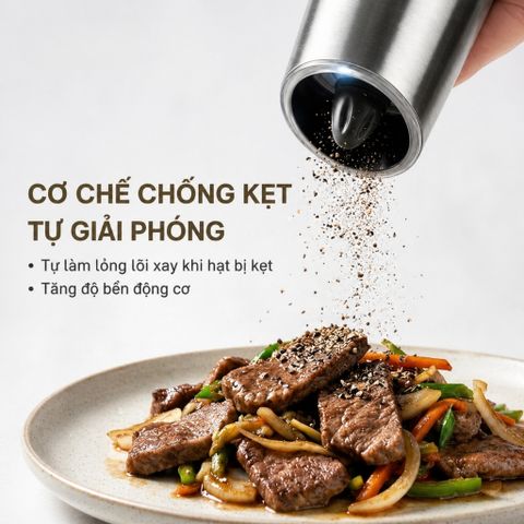 Máy xay tiêu muối GKÖCH KYMQ-57A cảm ứng sạc Type-C
