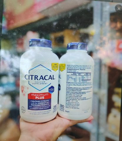 Viên uống bổ sung canxi CITRACAL Maximum Calcium Citrate 280v - Mỹ 720878