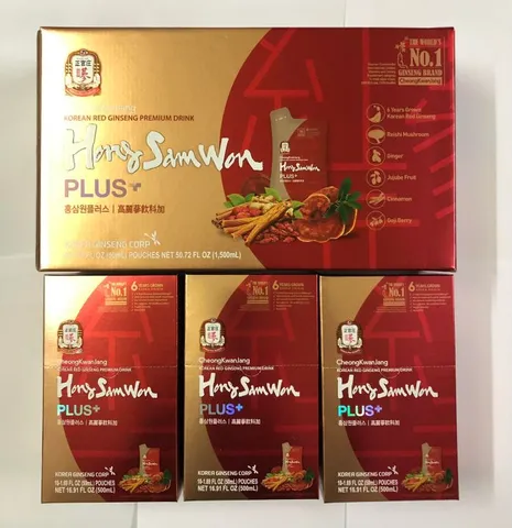 Nước Hồng Sâm Hong Sam Won Plus + Cheong Kwan Jang 30 gói 50ml [CÓ BÁN LẺ HỘP NHỎ] 