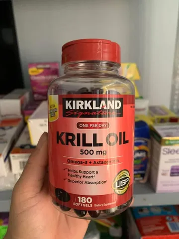 Dầu nhuyễn thể (dầu tôm) Kirkland Signature Krill Oil 500mg 180 viên 720906