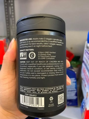 Viên uống bổ sung Magie Sports Research Magtein Magnesium L-Threonate 2000mg 135 Capsules 720953