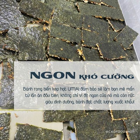 Thanh bánh rong biển kẹp hạt dinh dưỡng UMAI không đường, không chất bảo quản - Bánh ăn kiêng nhà làm siêu ngon