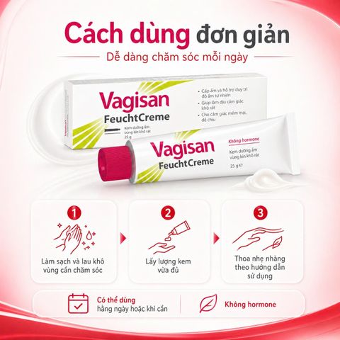 Kem Dưỡng Ẩm Vùng Kín Vagisan FeuchtCreme 25g - Giảm Khô Rát Không Hormone