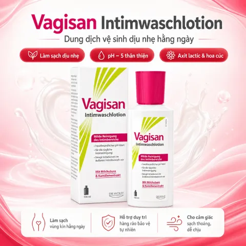 Vagisan Intimwaschlotion Dung Dịch Vệ Sinh Vùng Kín pH 5 Dịu Nhẹ Hằng Ngày