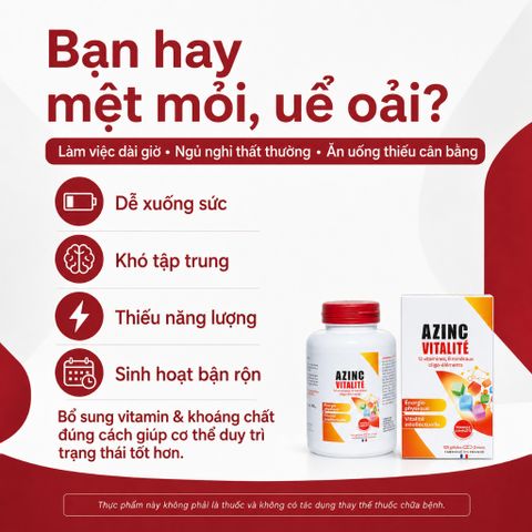 Azinc Vitalité Arko Pharma 120 viên bổ sung 12 vitamin 8 khoáng chất hàng Pháp cho người bận rộn