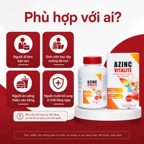 Azinc Vitalité Arko Pharma 120 viên bổ sung 12 vitamin 8 khoáng chất hàng Pháp cho người bận rộn