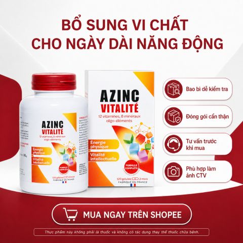 Azinc Vitalité Arko Pharma 120 viên bổ sung 12 vitamin 8 khoáng chất hàng Pháp cho người bận rộn