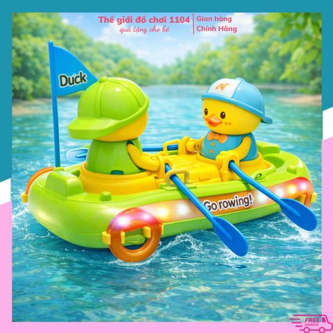 Đồ chơi vịt chèo thuyền tự động chạy có nhạc, đèn giúp bé phát triển giác quan Thế giới đồ chơi 1104