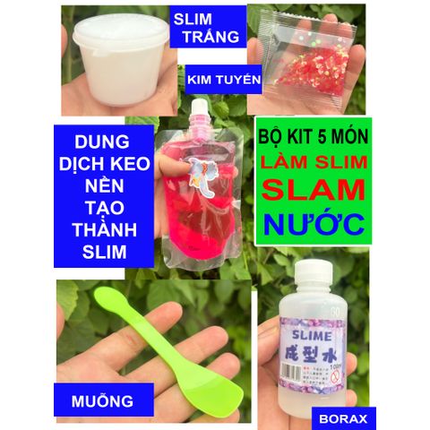 [Đại sỉ] Bộ Kit tự làm Slime - Slam trong suốt 5 món