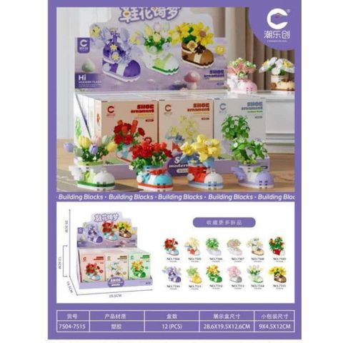 Bộ lắp ráp Hoa Nhựa hình chiếc giày