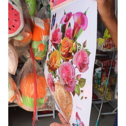 Hoa 3D dán trang trí decord nhà
