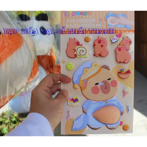 Sticker 3D Đào bóp mềm siêu vui nhộn