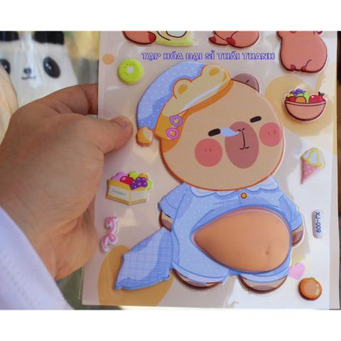 Sticker 3D Đào bóp mềm siêu vui nhộn