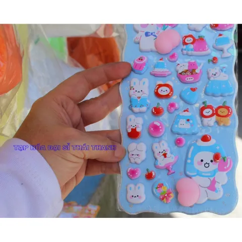 Sticker 3D Đào bóp mềm siêu vui nhộn