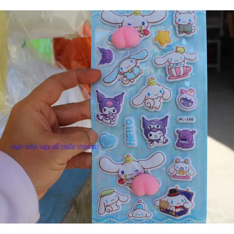 Sticker 3D Đào bóp mềm siêu vui nhộn
