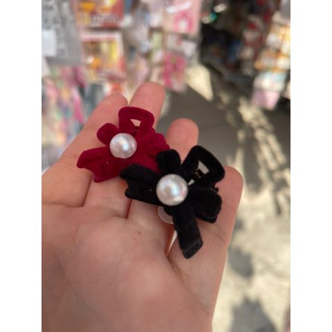 Kẹp tóc nơ nhung mini 4 cái