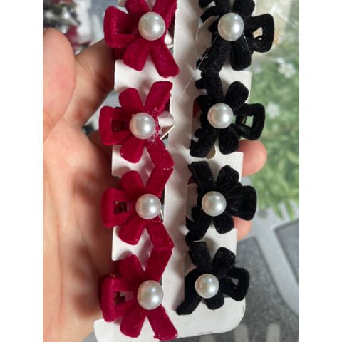 Kẹp tóc nơ nhung mini 4 cái