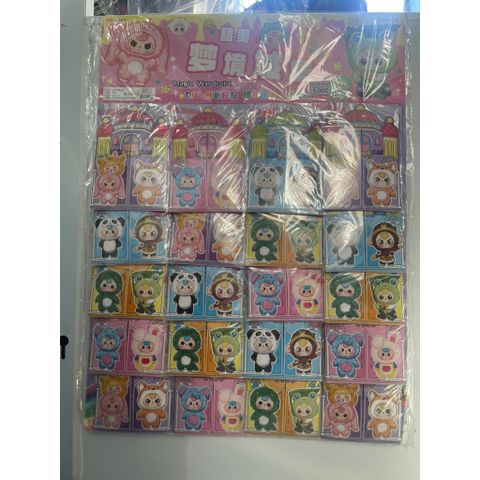 Vỉ dán trang phục và nội thất (20 túi) sticker Baby Three nhiều hình
