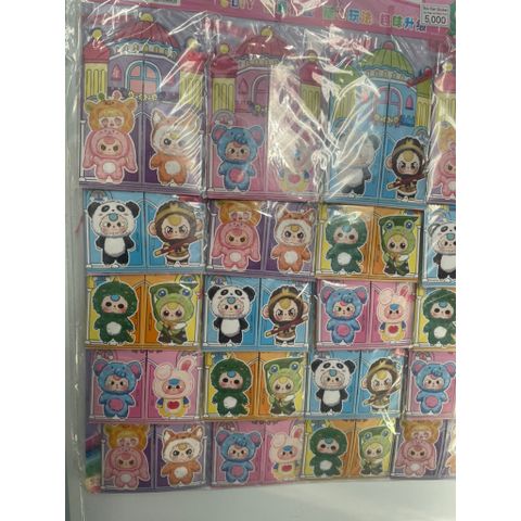 Vỉ dán trang phục và nội thất (20 túi) sticker Baby Three nhiều hình