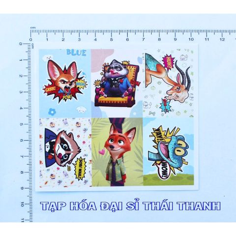 10 tấm sticker Cáo Thỏ Zootopia