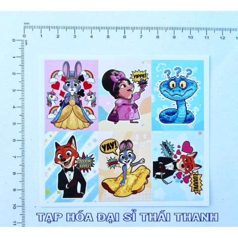 10 tấm sticker Cáo Thỏ Zootopia