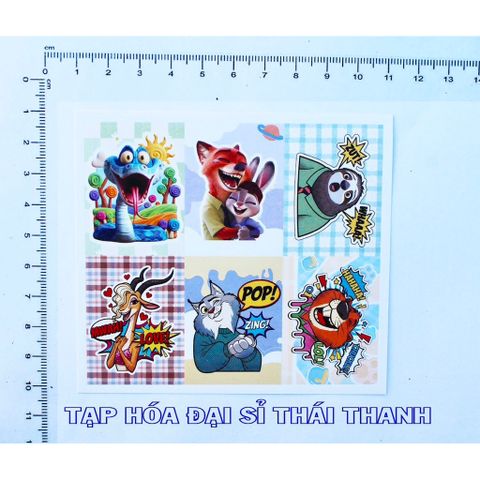 10 tấm sticker Cáo Thỏ Zootopia