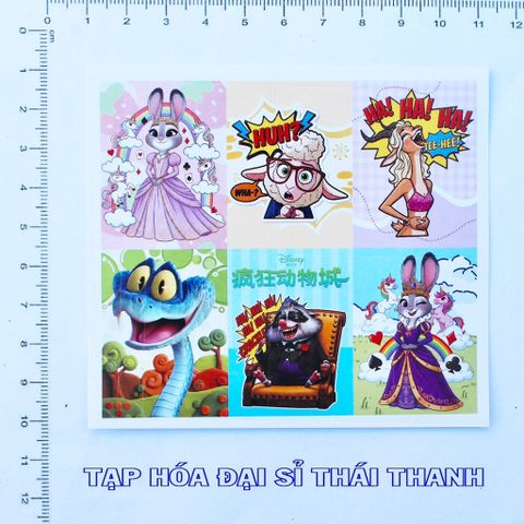 10 tấm sticker Cáo Thỏ Zootopia